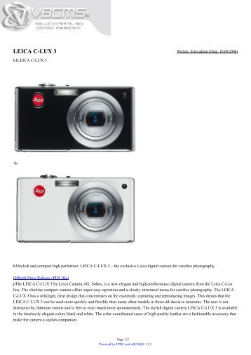 LEICA C-LUX 3 - Leica User Forum