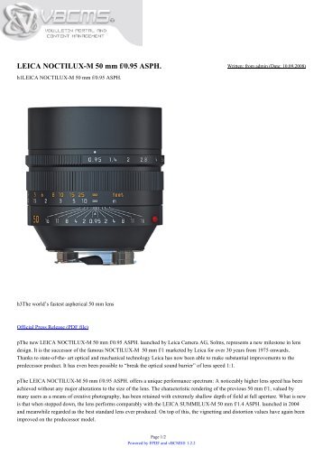 LEICA NOCTILUX-M 50 mm f/0.95 ASPH. - Leica User Forum