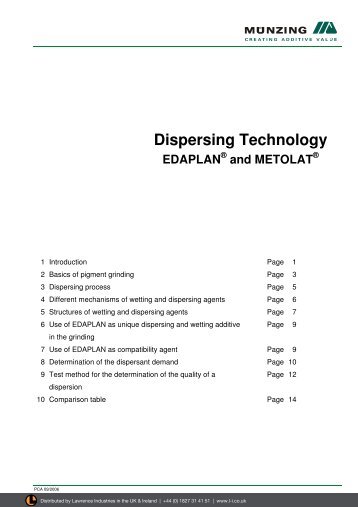 Dispersing Technology EDAPLAN - Lawrence Industries
