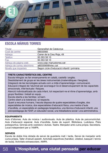 CENTRES EDUCATIUS - Ajuntament de LÂ´Hospitalet