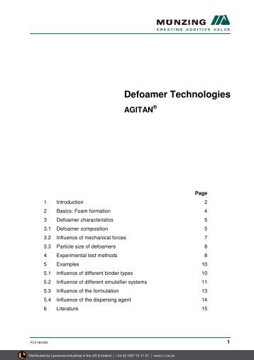 Agitan - Defoamer Technologies - Lawrence Industries