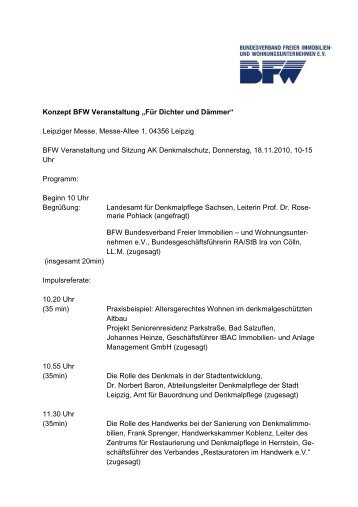Konzept BFW Veranstaltung - L-KONZEPT Leipzig GmbH