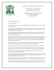 Homily - the Archdiocese of Los Angeles