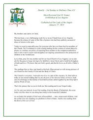 Homily: 3rd Sunday in Ordinary Time (C) - Archdiocese of Los Angeles