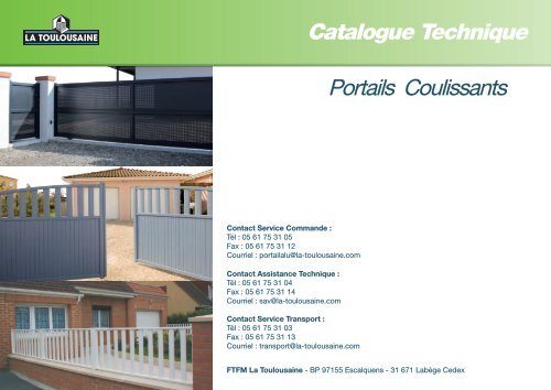 Catalogue Technique Portails Coulissants - La Toulousaine