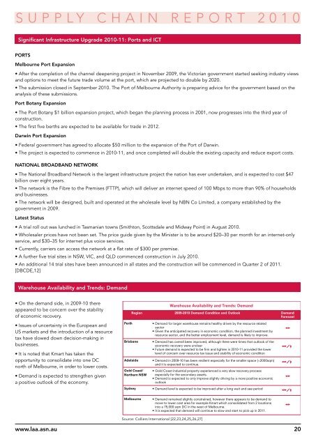 Supply Chain Report - Logistics Association of Australia