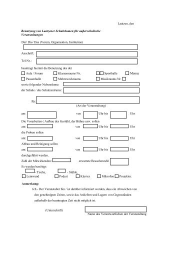 Antrag auf außerschulische Nutzung von Schulräumen - Stadt Laatzen