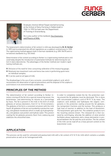 LABORATORY CATALOGUE for milk analysis - Labochema