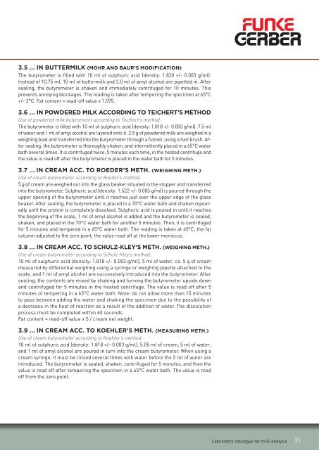 LABORATORY CATALOGUE for milk analysis - Labochema