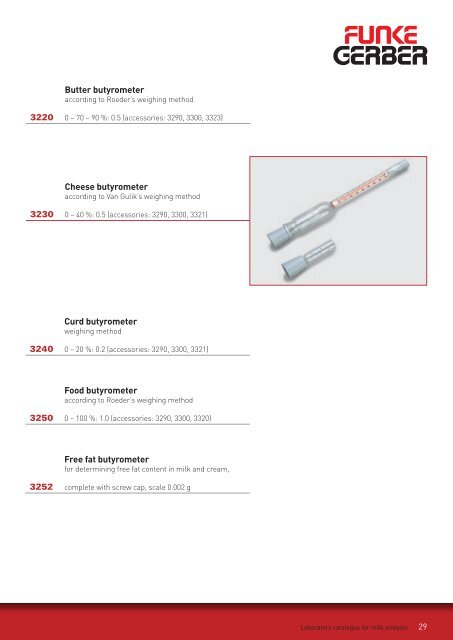 LABORATORY CATALOGUE for milk analysis - Labochema