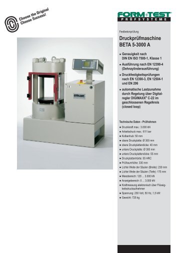 DruckprÃ¼fmaschine BETA 5-3000 A - Labochema