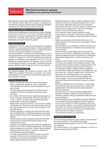 Mechanical pressure gauges - LABOM