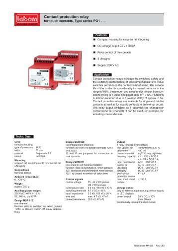 Contact protection relay - LABOM
