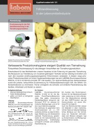 FÃ¼llstandmessung in der Lebensmittelindustrie - LABOM