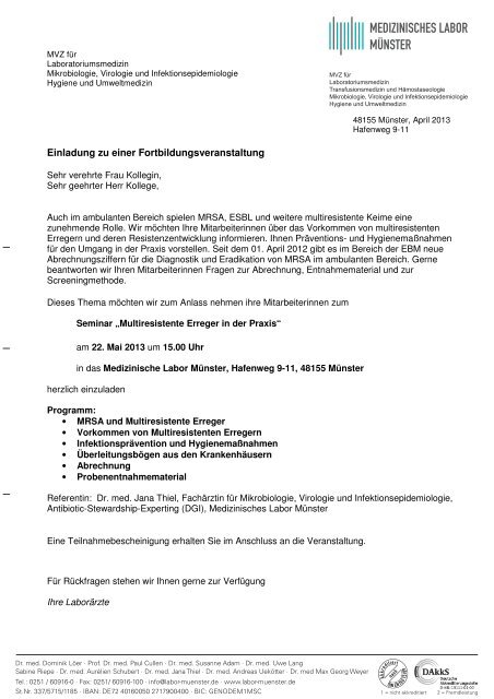 MEDIZINISCHES LABOR MÃNSTER - im Medizinischen Labor ...