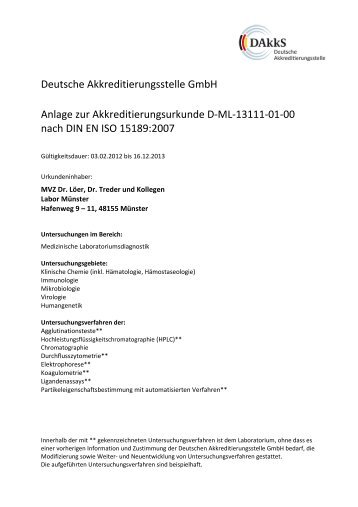 Anlage D-ML-13111-01 - im Medizinischen Labor MÃ¼nster