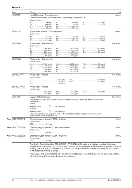 Analytical reference materials, standards and high ... - LGC Standards