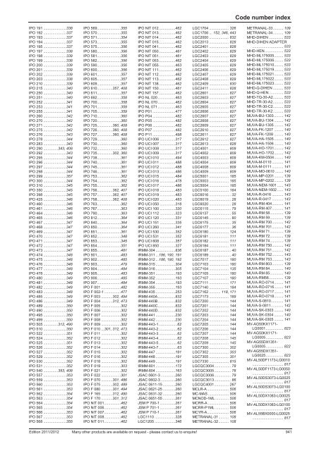 Code number index FL-4601