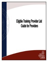 ETPL Guide for Providers - New York State Department of Labor