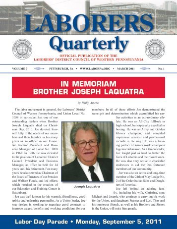 Quarterly - Laborers' District Council of Western Pennsylvania