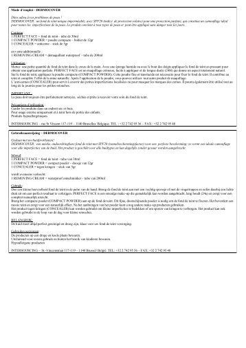 mode d'emploi coverderm multilingue