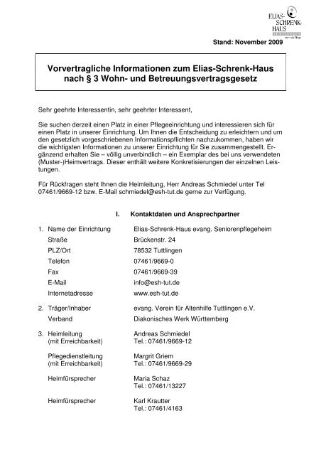 Vorvertragliche Informationen zum Elias-Schrenk-Haus nach § 3 ...