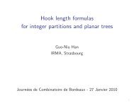 Hook length formulas for integer partitions and planar trees - LaBRI