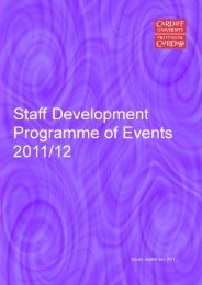 the new Staff Development Programme. Included - Cardiff University