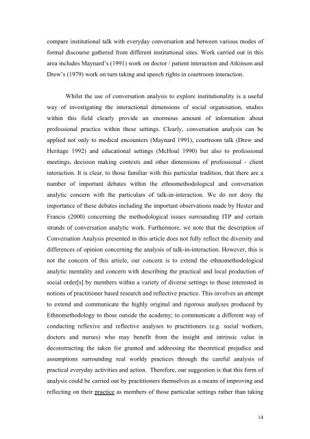 Paper 89: Conversation Analysis, Practitioner Based Research ...