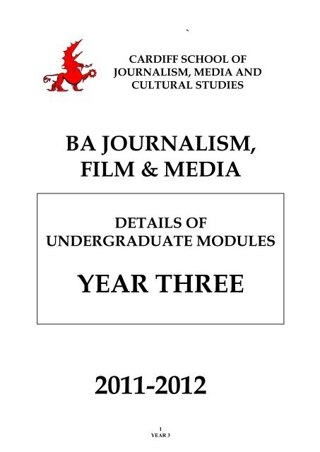 2011-2012 YEAR THREE - Cardiff University