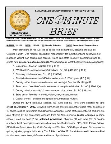 One minute brief - Los Angeles County Bar Association