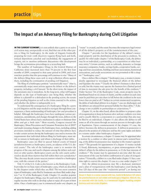 The impact of an adversary filing for bankruptcy during civil litigation