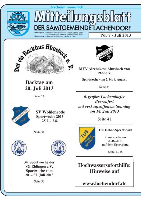 Mitteilungsblatt Juli - Samtgemeinde Lachendorf