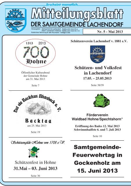 Mitteilungsblatt Mai - Samtgemeinde Lachendorf