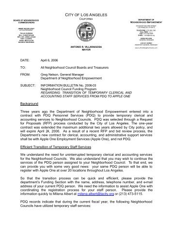 Funding Info Bulletin 2006-03 - The Department of Neighborhood ...