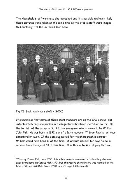 The owners of Lackham in the Nineteenth and Twentieth centuries ...