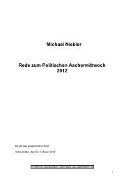 Michael Niebler Rede zum Politischen Aschermittwoch 2012