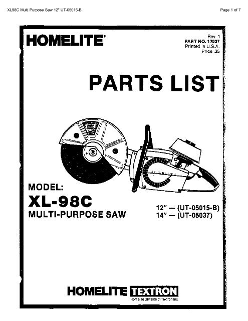 HOMELITE (XL & MP) Parts Manual.pdf