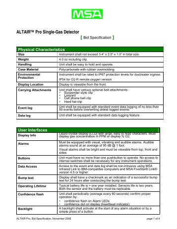 ALTAIR Pro Single-Gas Detector