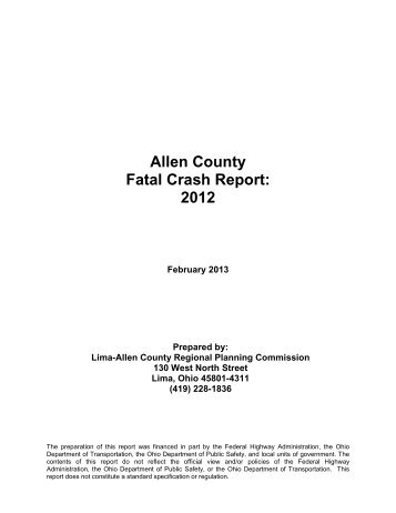 Allen County Fatal Crash Report - Lima-Allen County Regional ...