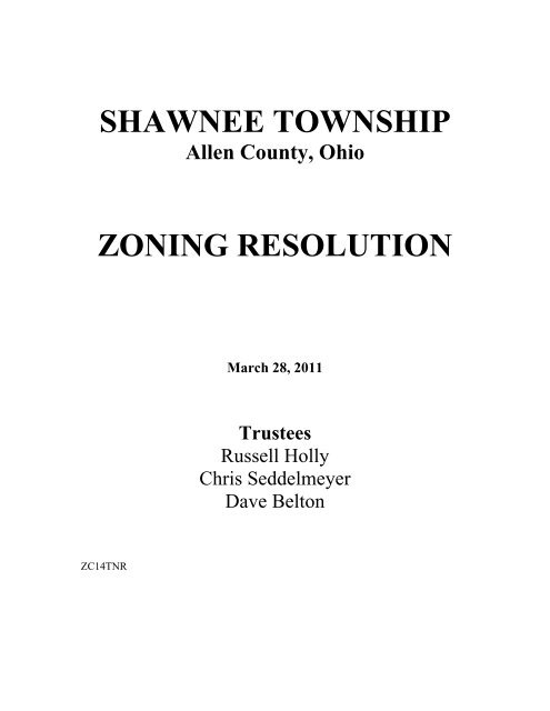 shawnee township zoning resolution - Lima-Allen County Regional ...