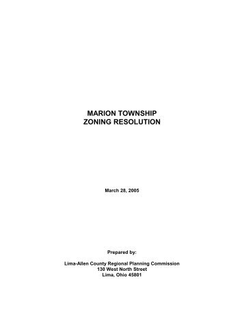 marion township zoning resolution - Lima-Allen County Regional ...
