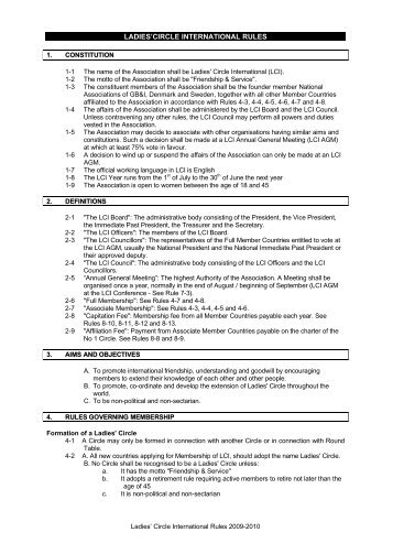 LCI RULES - Ladies Circle International