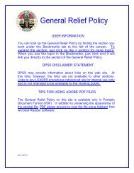 General Relief Policy - Department of Public Social Services