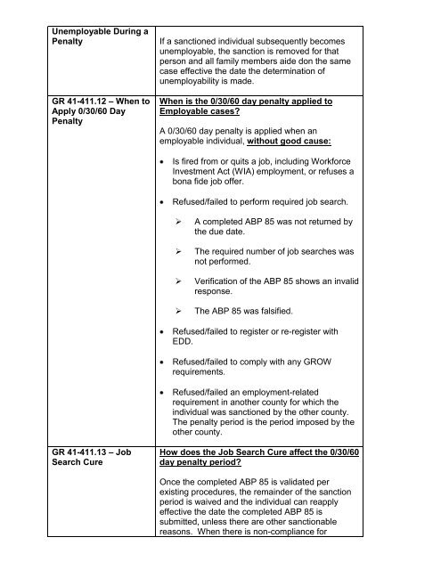 General Relief Policy - Department of Public Social Services