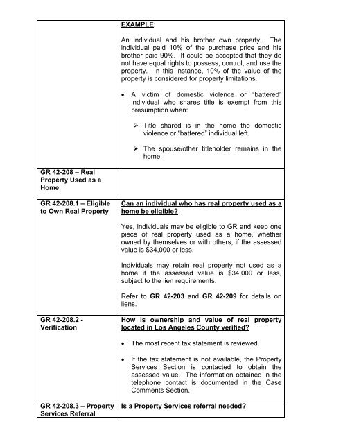 General Relief Policy - Department of Public Social Services