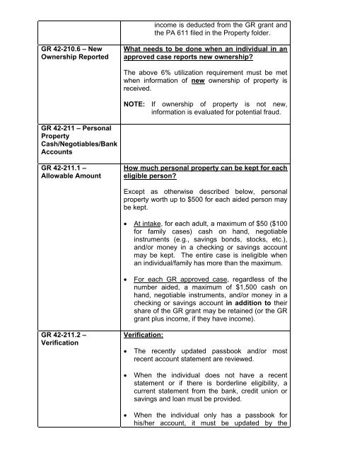 General Relief Policy - Department of Public Social Services