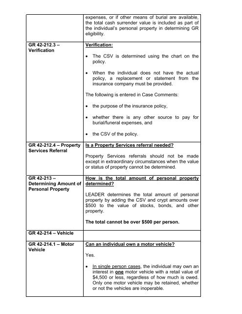 General Relief Policy - Department of Public Social Services