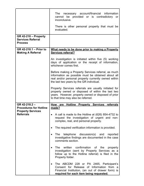 General Relief Policy - Department of Public Social Services