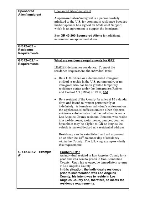 General Relief Policy - Department of Public Social Services